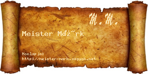 Meister Márk névjegykártya